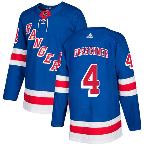 Adidas Men New York Rangers 4 Ron Greschner Royal Blue Home Authentic Stitched NHL Jersey
